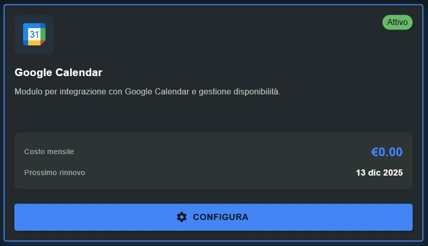 AI4CALL - MCP Configurazione Google Calendar