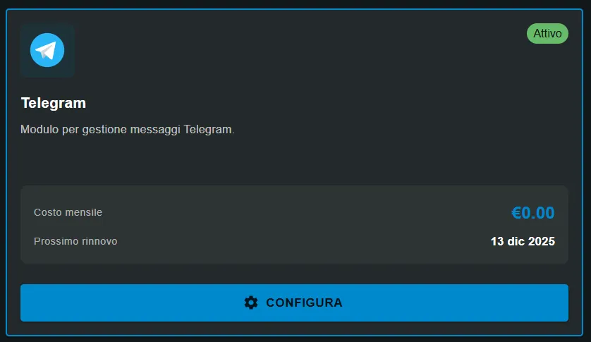 Configurazione Telegram Bot