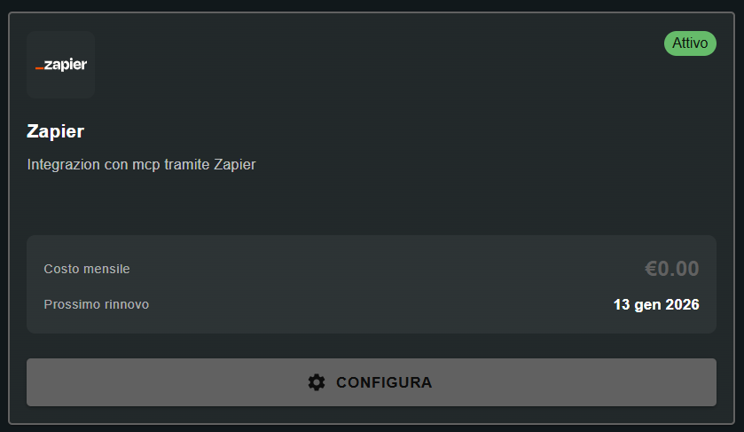 AI4CALL - MCP Configurazione Zapier